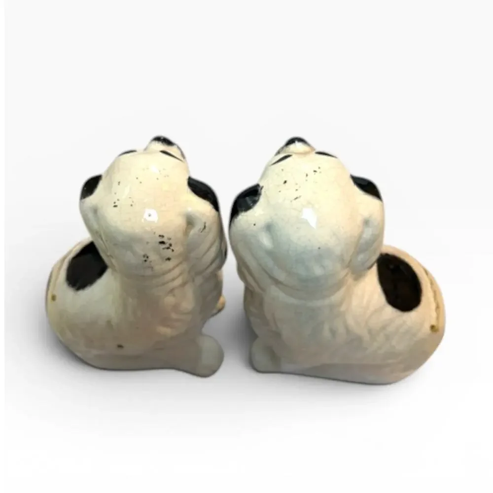Antique Victorian Staffordshire Spaniel Dogs Pair 9